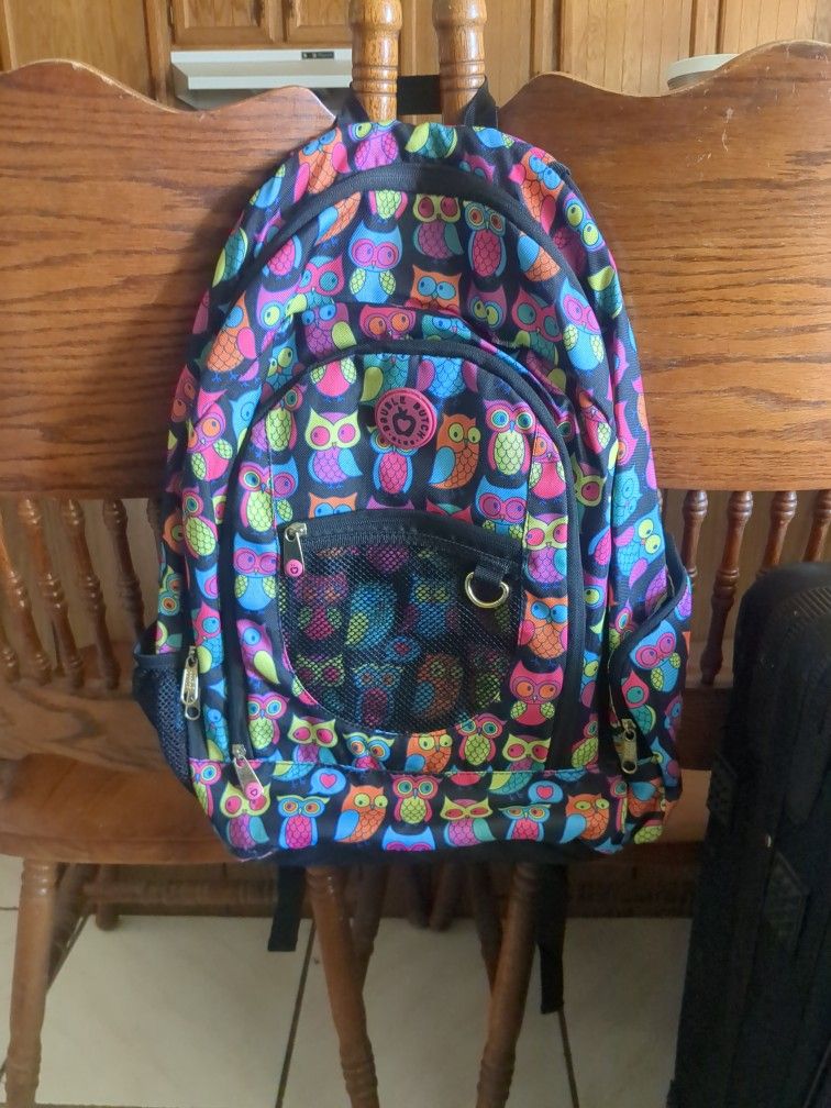 Double Dutch Club Girl's Backpack Owls Good Condition