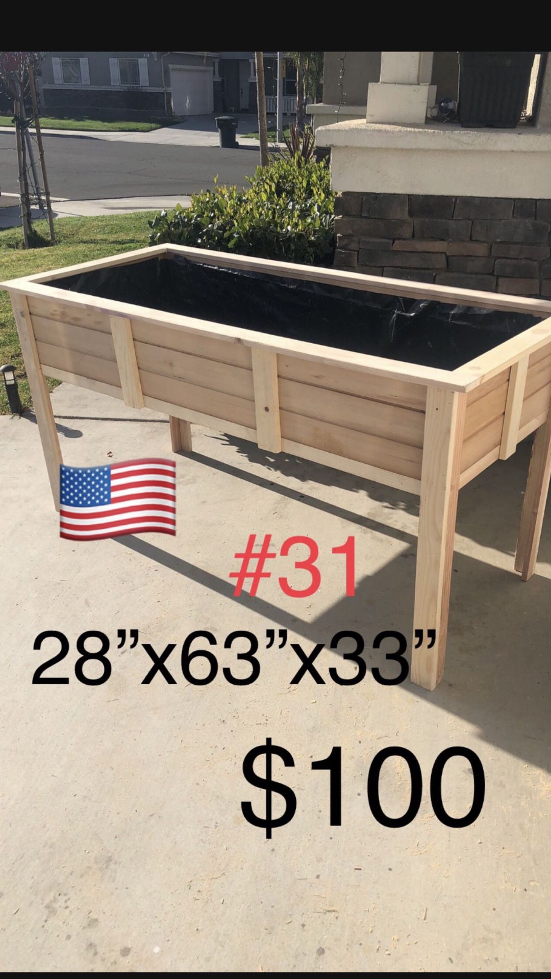Wood Planter Box Garden Raised 