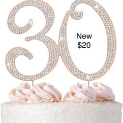 30 Cake Topper - Premium Rose Gold Metal 