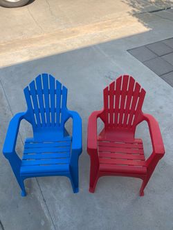 Kids Plastic Adirondack Chairs Set of 2