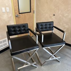 Leather Directors Makeup Chair X2