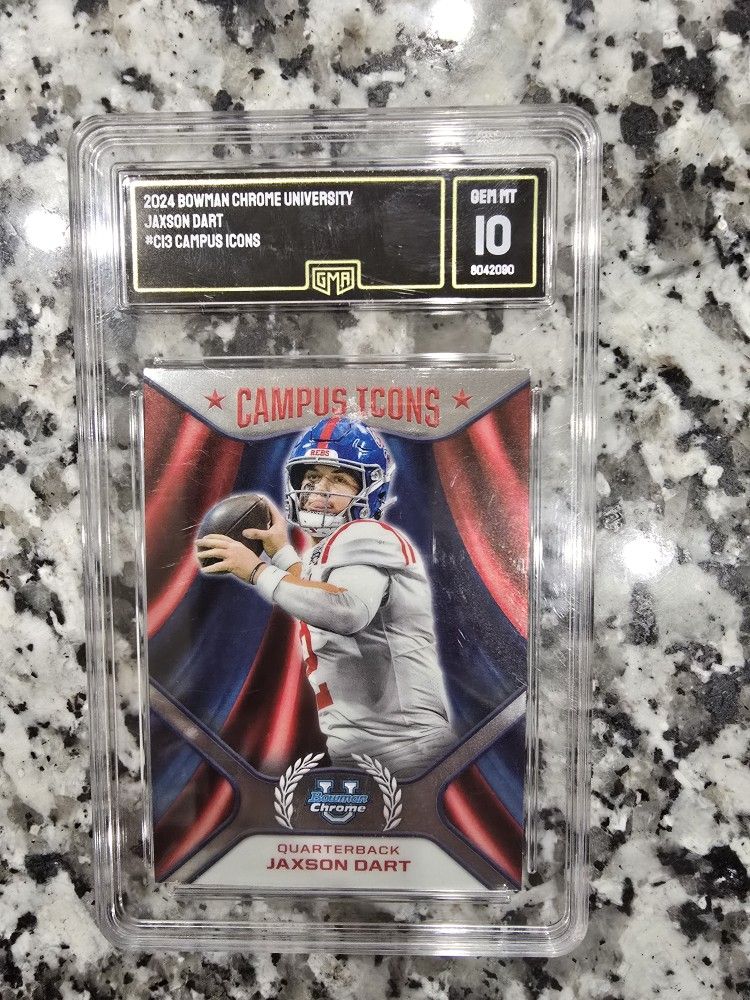 JAXSON DART 2024 BOWMAN CHROME UNIVERSITY #C13 CAMPUS ICON GRADED GEM MINT 10