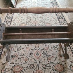 Vintage Paper Log Roller Metal Wood Handle Recycle Newspaper