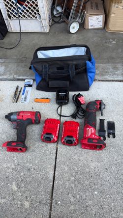 Craftsman impact, Craftsman multi tool/flush cutter with charger and 2 batteries and accessories and bag