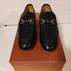 GUCCI Mens Genuine Crocodile Jordaan Horsebit Loafers Size 12 New  $4900