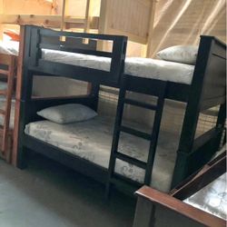 Twin-Twin Bunk Bed With Mattress Included 