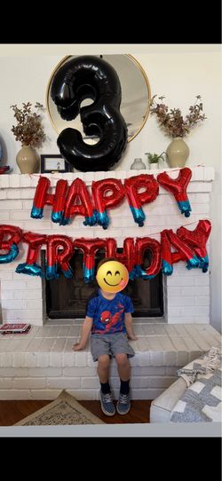 Free spiderman birthday banner balloons