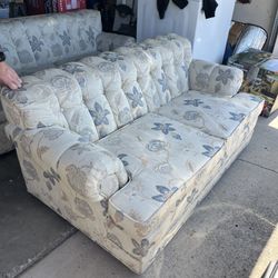 Floral Couch Set With Hide-a-bed