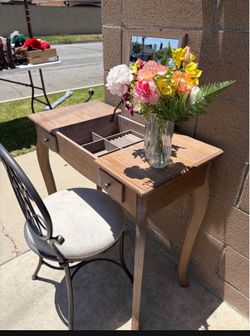 Vanity table with chair