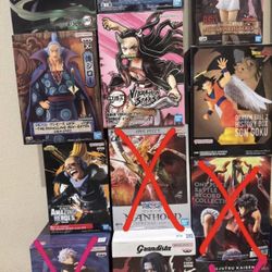 Anime Figures from Japan claw machine (dbz, one piece, demon slayer, Naruto)