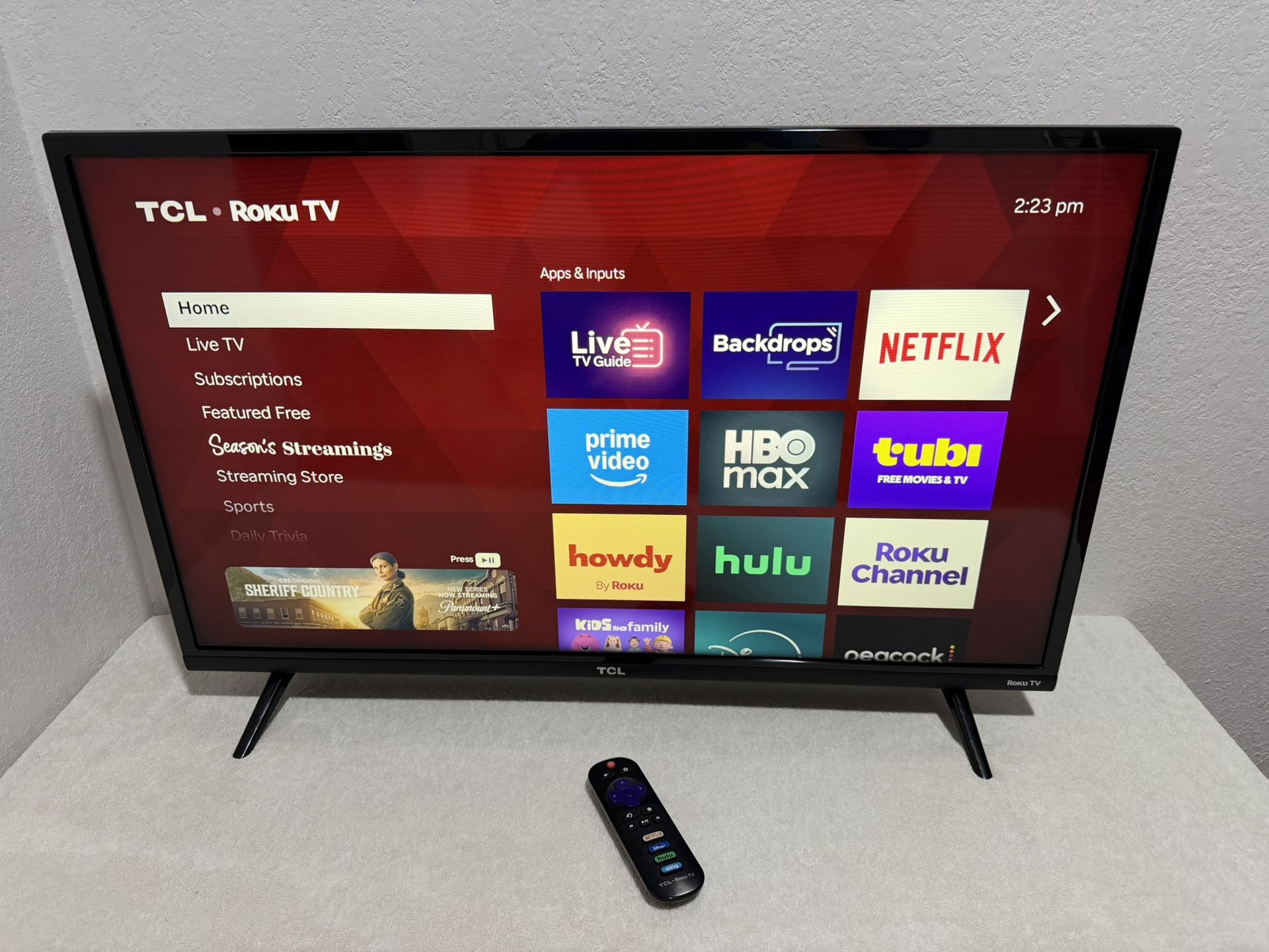 32” TCL Roku TV Model 32S327 with Remote