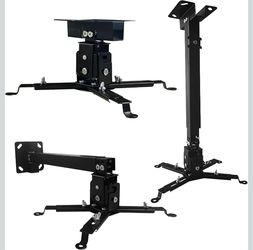 Projector Mount Wall or Ceiling Projection Mount Bracket with Adjustable Height and Extendable Arms Mounts
