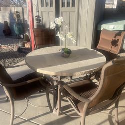 Round 54 Inch Patio Table With 4 Chairs