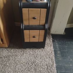 End Table Side Table Nite Stand Two draws With Wheels 