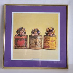 Anne Geddes Baby Picture In Gold Metal Frame 15 X15