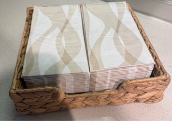 Woven wicker  basket with paper backing