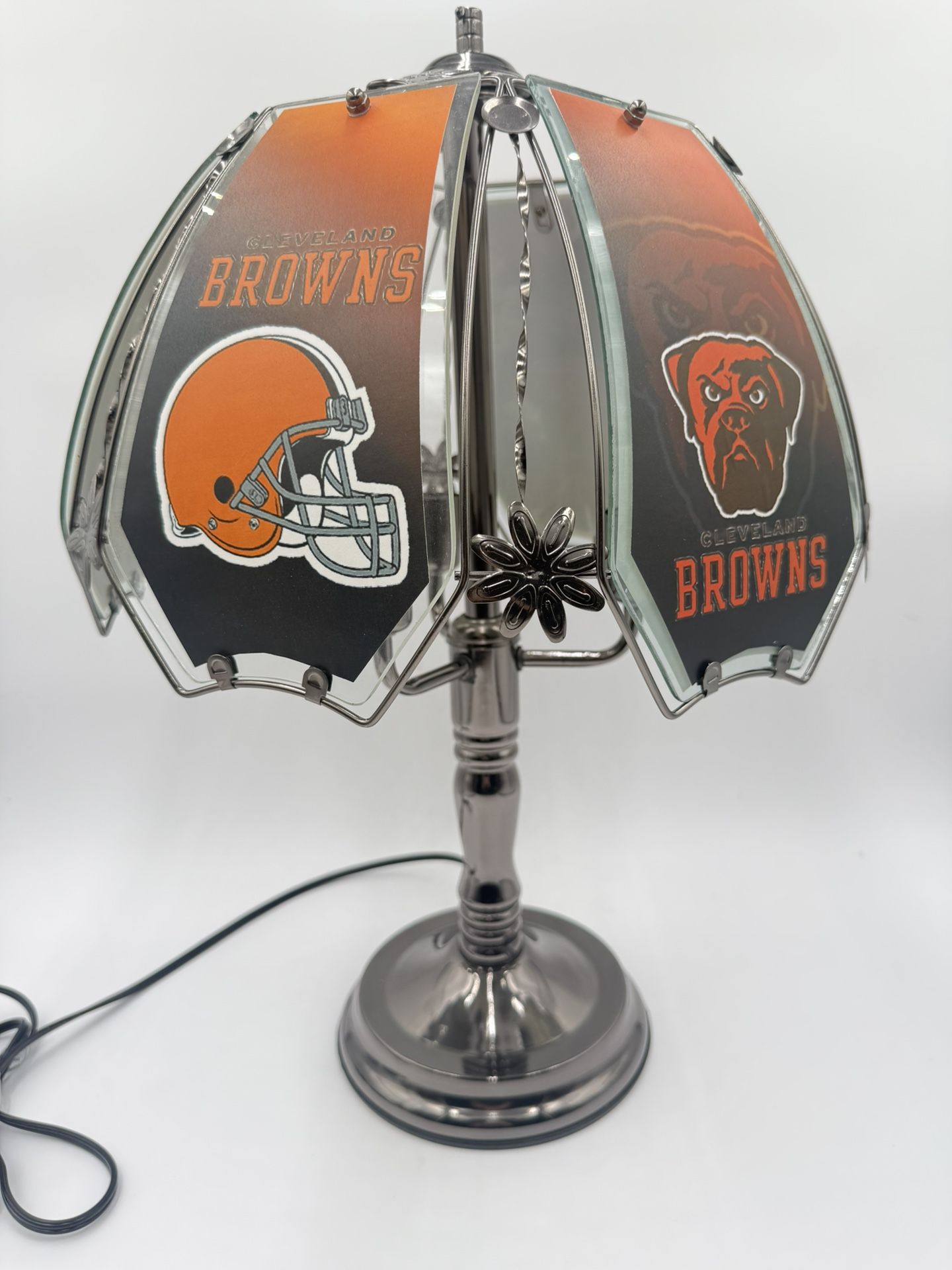 Cleveland Browns Dawg Pound Lamp 21” Tall 6 Glass Panels