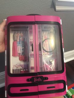 Barbie closet with hangers