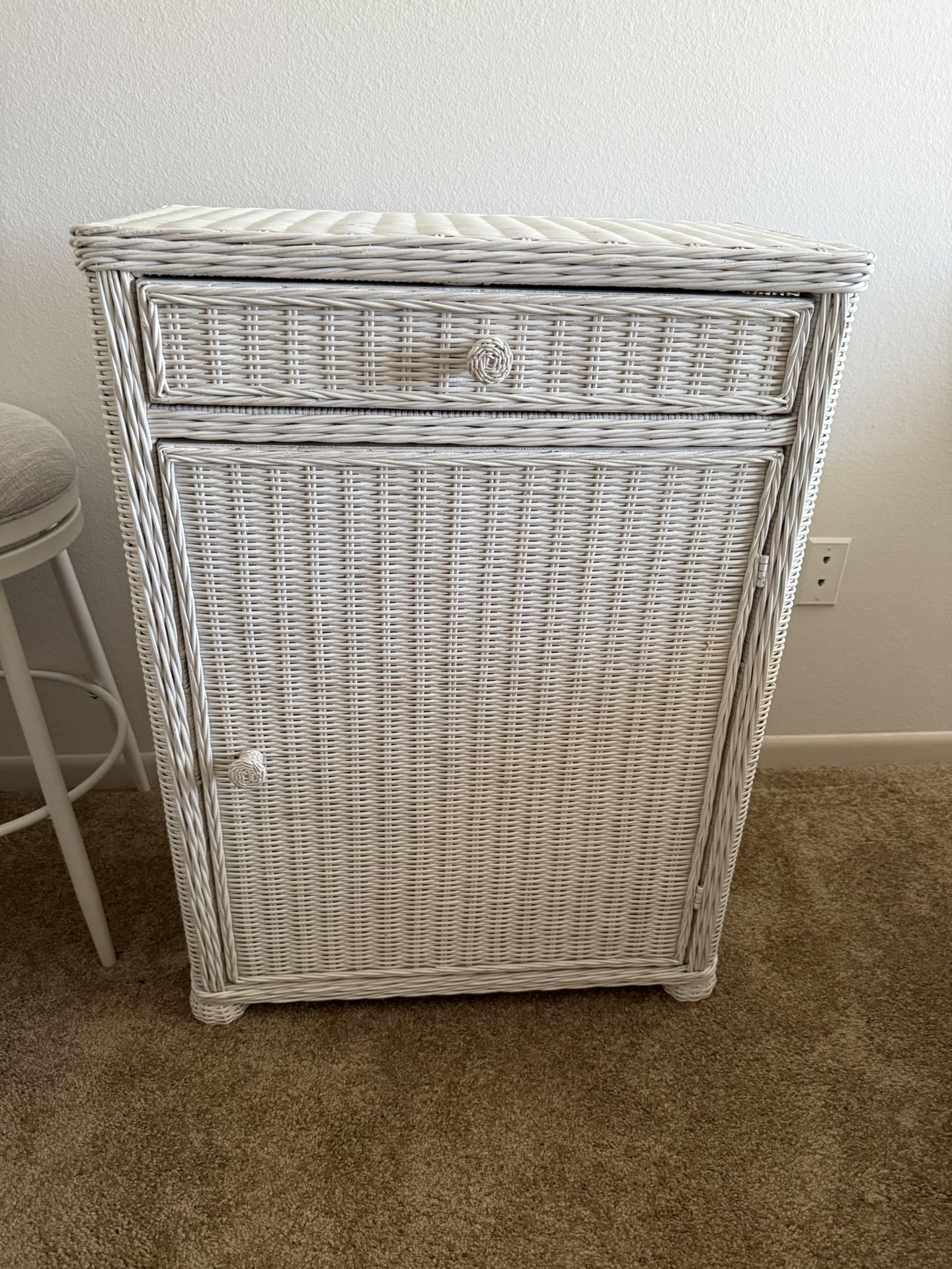 White Wicker Cabinet