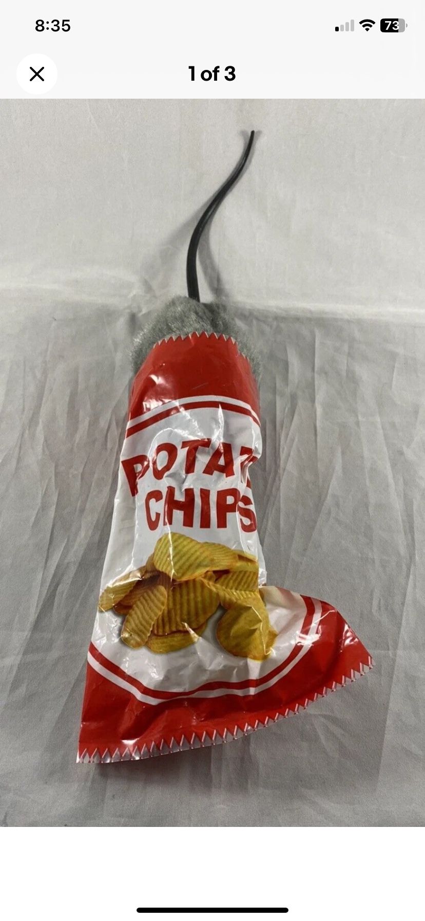Moving Rat In Small Chip Bag, Electronic Halloween Prop Gag