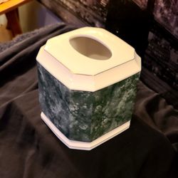 Vintage Marble Styled Porcelain Tissue Box Cover