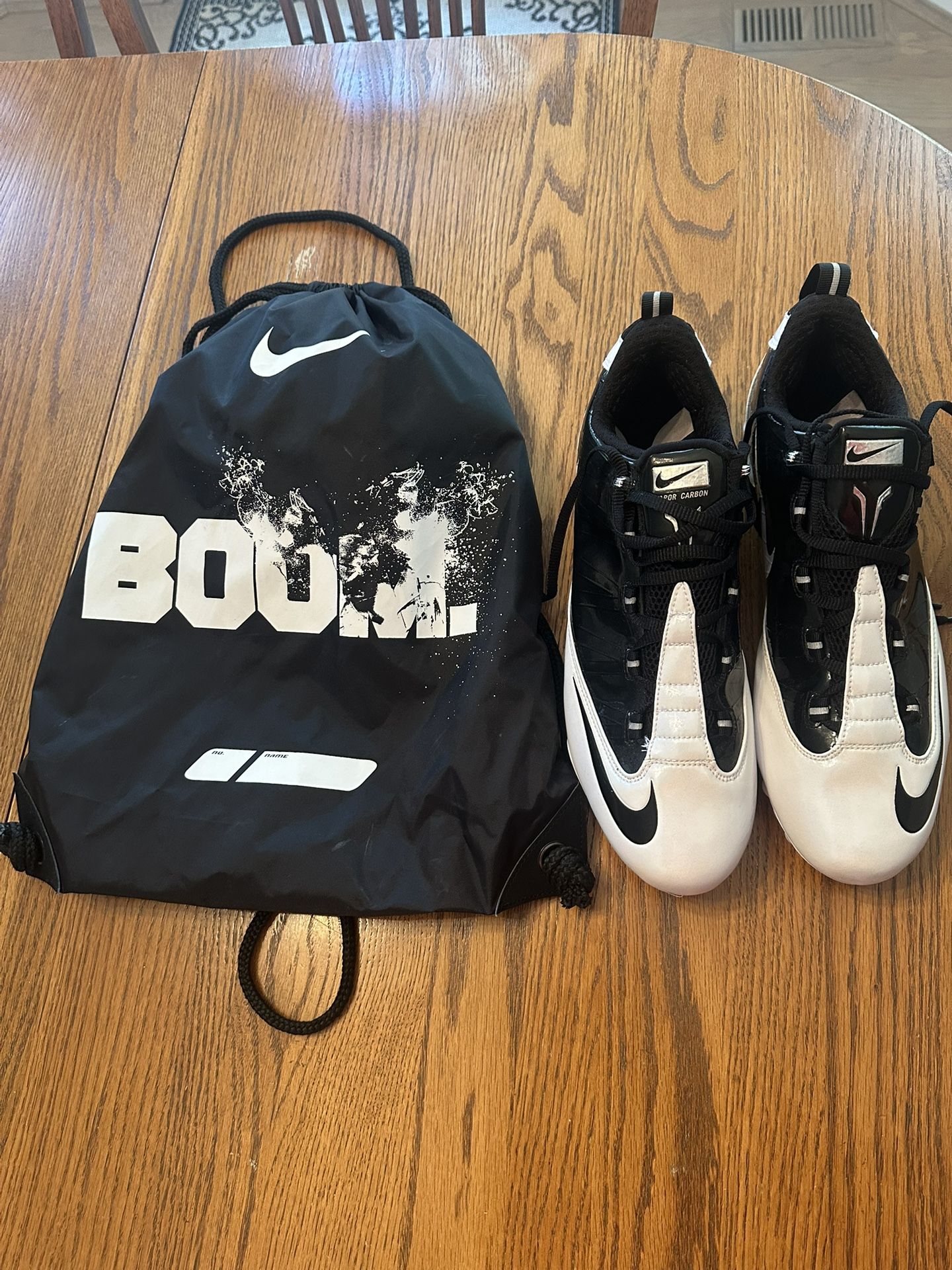 Brand New 11.5 Nike Zoom ZM Vapor Carbon Fly TD White Black Football Cleats 396256-002