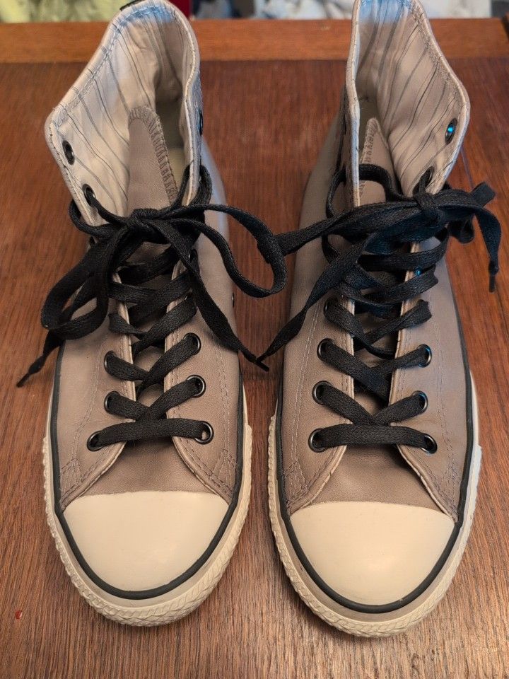 Converse x John Varvatos Leather Lace Up Olive High Top Men's 9.5 Women's 11.5