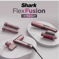 Shark® FlexFusion™ 5 in 1 Air Styler Straightener + Brush Set (Blush)