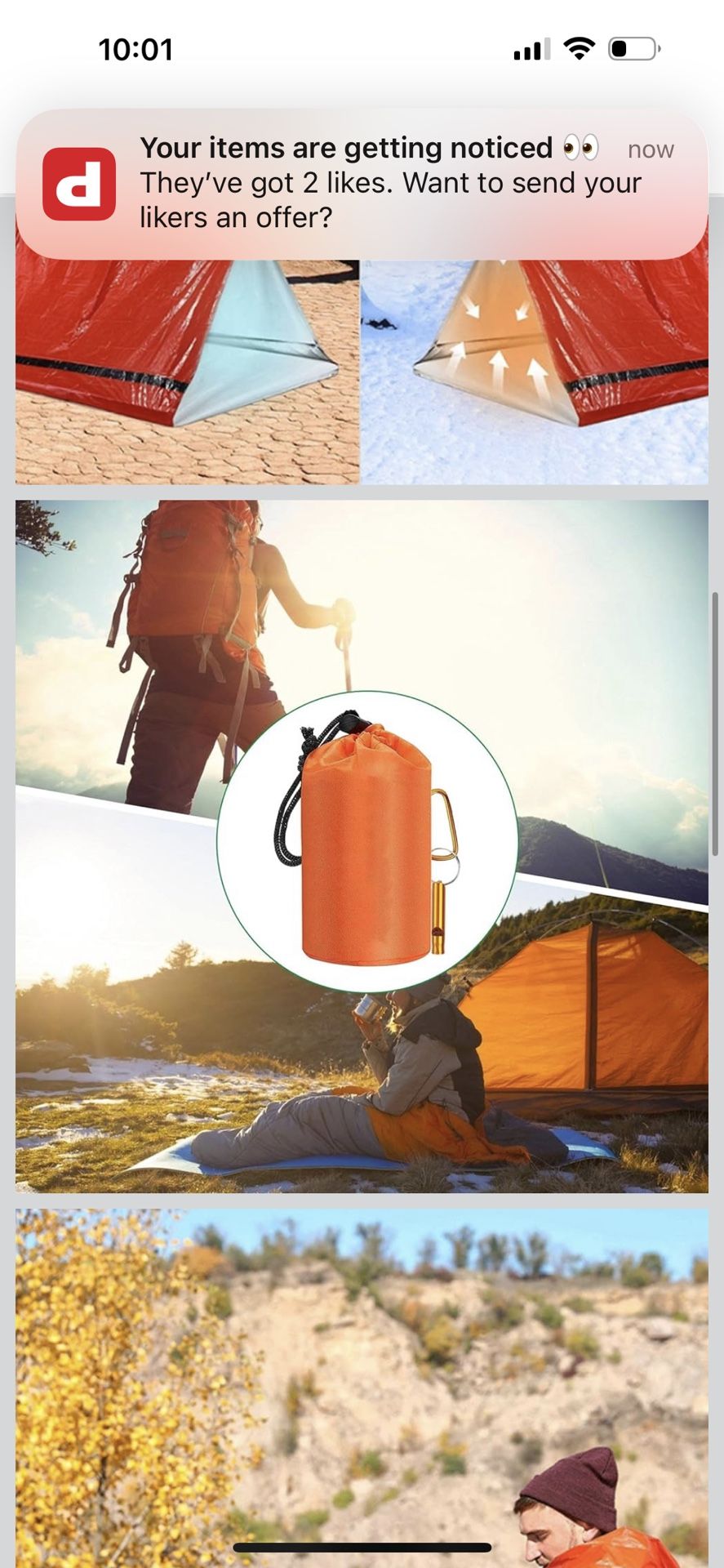 Emergency Sleeping Bag, 83"x36" Waterproof Mylar Emergency Blanket for Survival Gear and Supplies, Lightweight Survival Sleeping Bag for Camping, Hiki