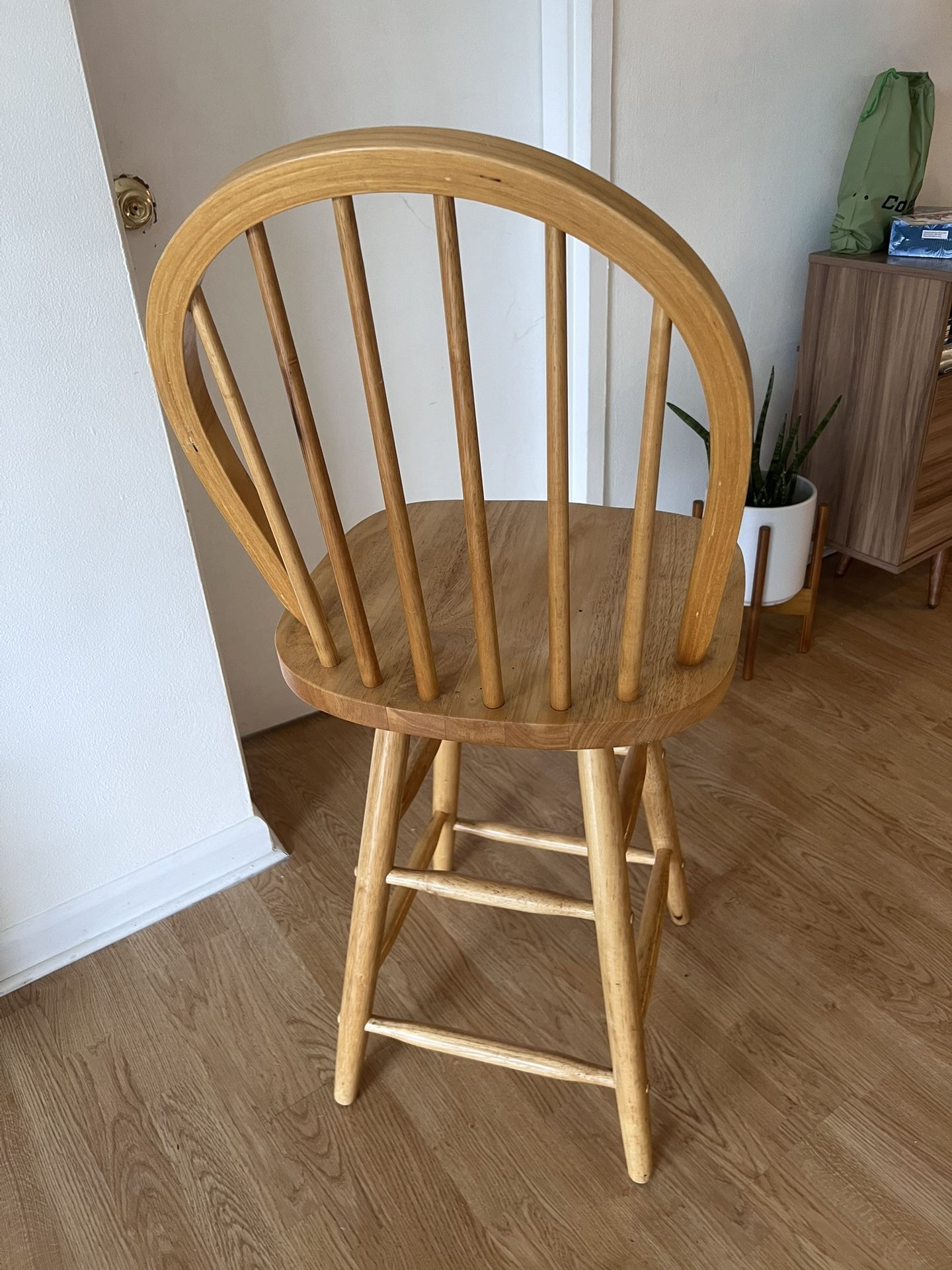 Wooden Swivel Bar Stools 4 Units