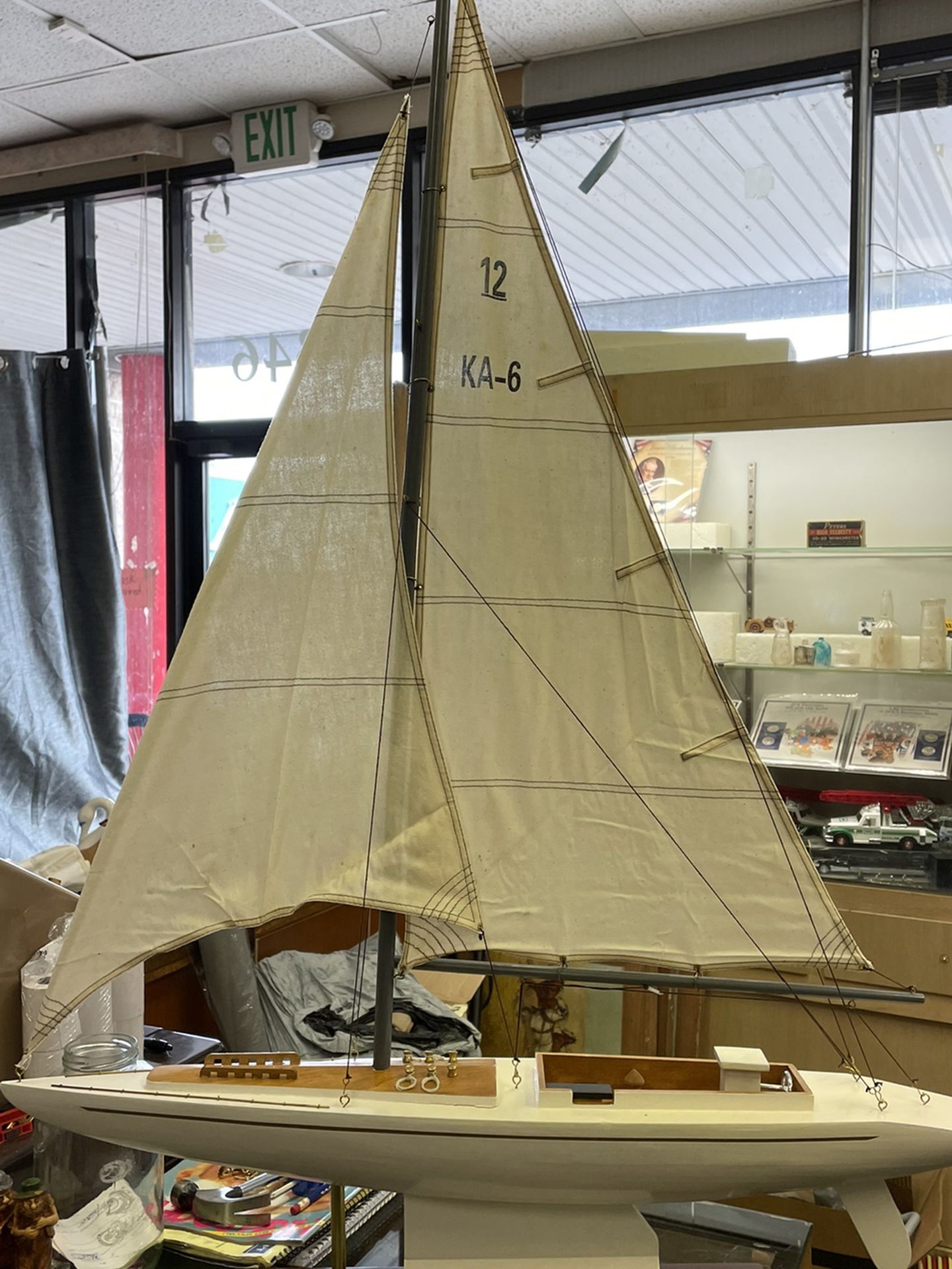 Wooden Sailboat mantelpiece