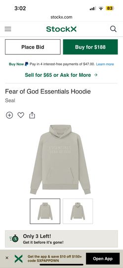 FEAR OF GOD ESSENTIALS HOODIE “SEAL”