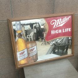 For the Y2 Guy that is vintage fly; Vintage 1973 Miller High Life Silk Screened Tavern Mirror: