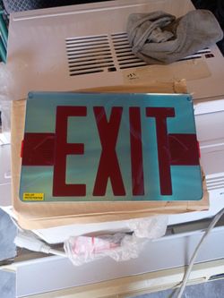 2 brandnew glass mirrored exit signs