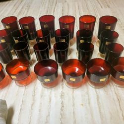 Set of 24 Ruby Red Luminarc French Wine Glasses