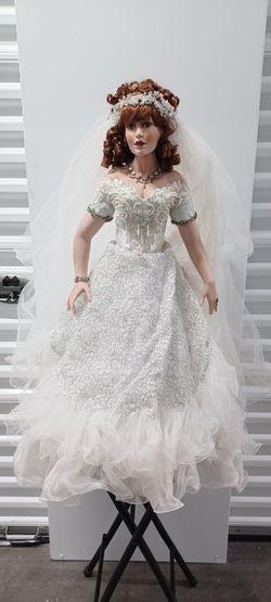 RUSTIE DESIGNER PORCELAIN DOLL  34"