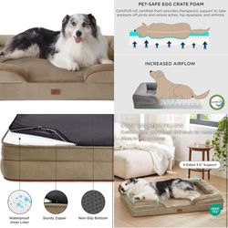 Orthopedic Dog Bed for Extra Large Dogs - XL Washable Dog Sofa Beds Large, Supportive Foam Pet Couch Bed with Removable Washable Cover, Waterproof Lin
