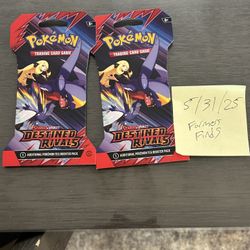  2 Packs of POKEMON~Destined Rivals Scarlet & Violet Sleeved Booster Pack New