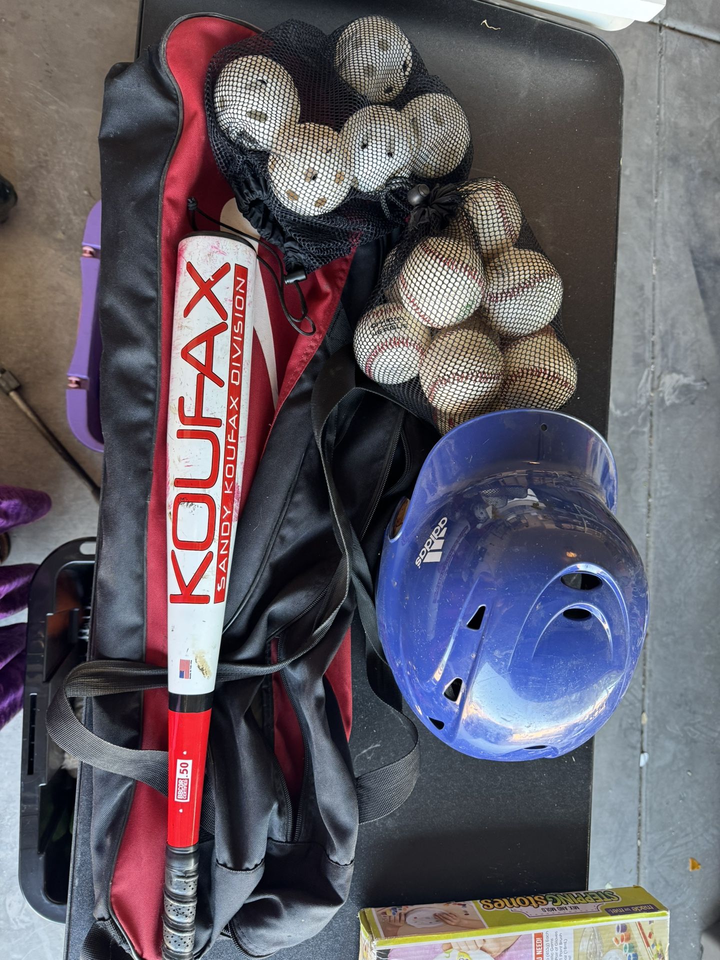 Atlas Bat With Nike Bag And Adidas Helmet And Baseballs