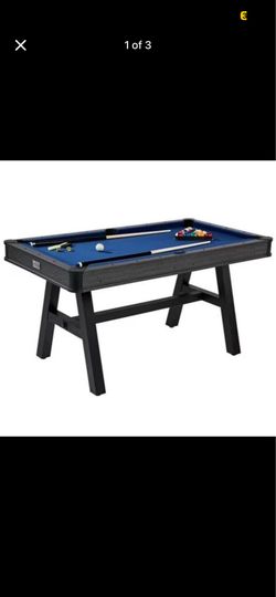 Pool Table with Cues and Balls