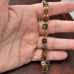 Sterling silver Amber Bracelet 