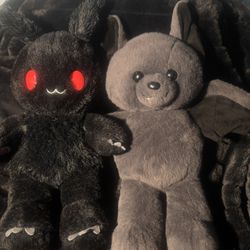 build a bear two plushies/mothman and bat
