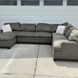 Taupe Modern Sectional Sofa Couch Lounge Chaise Sala 