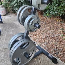 Olympic Weights with Rack abd Bar - 300 Natomas