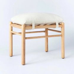 Target Threshold Emery Wood and Upholstered Ottoman/ small bench seat modern 
