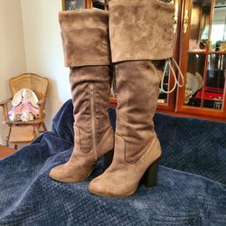 Suede Boots with Cuff To Knee "X2B"