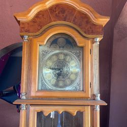 Grandfather Antique Vintage Clock 