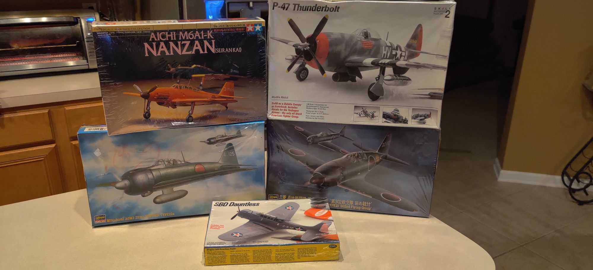 Vintage model war airplanes.