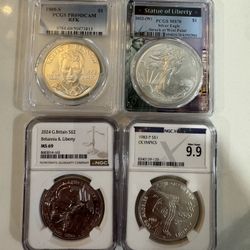 4 Graded Silver Coins 