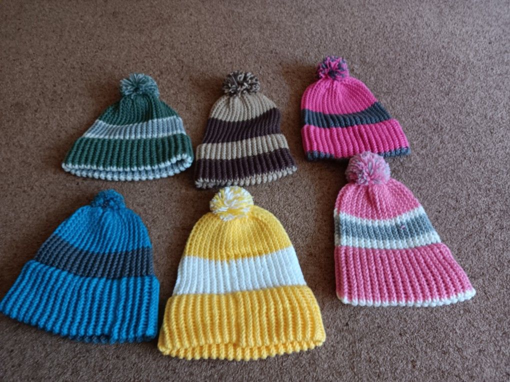 Homemade crochet winter hats